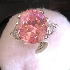 Ring-Rhodium Plated-Cubic Zirconia-Size 5